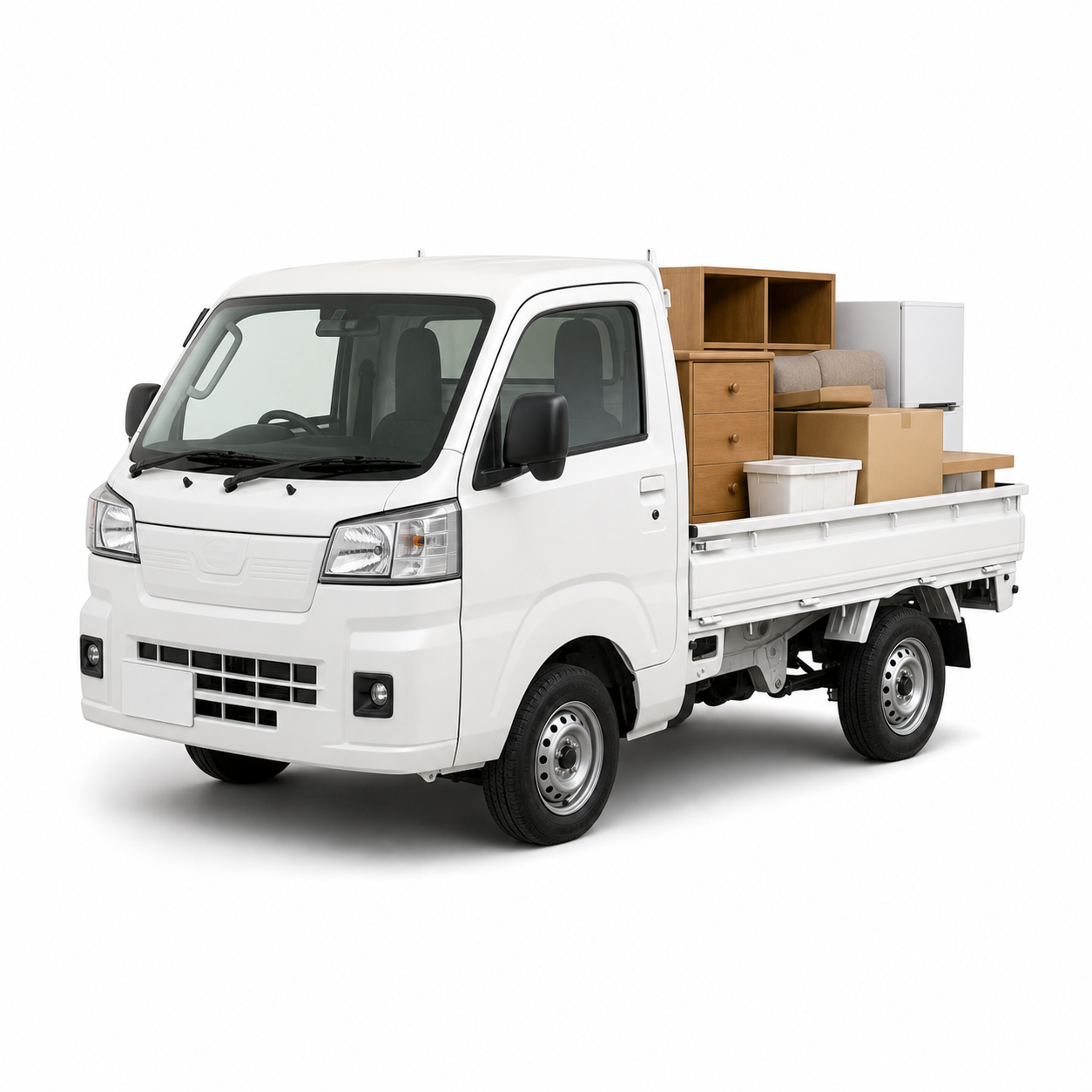 少量プランの軽トラックと少量家具
