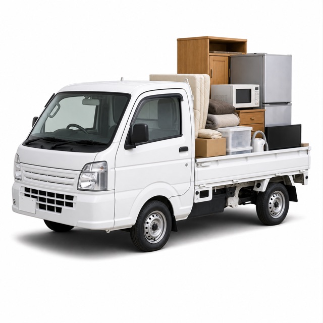 一人暮らしプランの軽トラックと家具家電