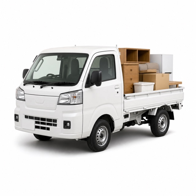 少量プランの軽トラックと少量家具